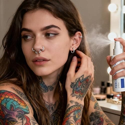 4OZ Piercing Aftercare Spray, Saline Spray for Piercings, Piercing Cleanser for Ear, Nose & Belly Button, Travel Size thumbnail 7
