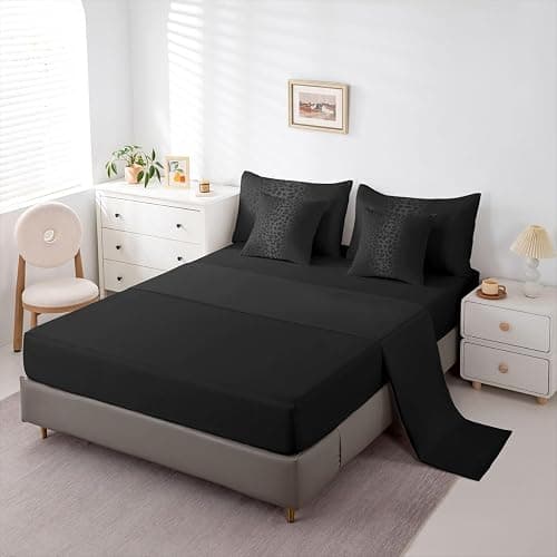 Feelyou Animal Print Leopard Cheetah Comforter Set Full Size Bed in a Bag | Bed All Season Bedding Set 7Pcs Black Warm Cozy Breathable Lightweight thumbnail 7