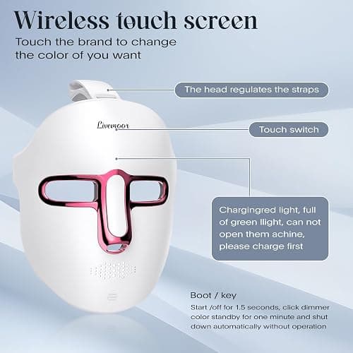 SDKWDH Red Light Therapy for Face, Led Face Mask Light Therapy, Anti-Aging Infrared Therapy for Wrinkles, Fine Lines, 7-1 Colors LED Facial Skin Care Mask thumbnail 2