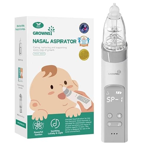 GROWNSY Nasal Aspirator for Baby, Electric Baby Nose Sucker with Larger Suction Chamber and More Powerful Suction, Automatic Nose Cleaner with Music and Light Soothing Function - Image 1