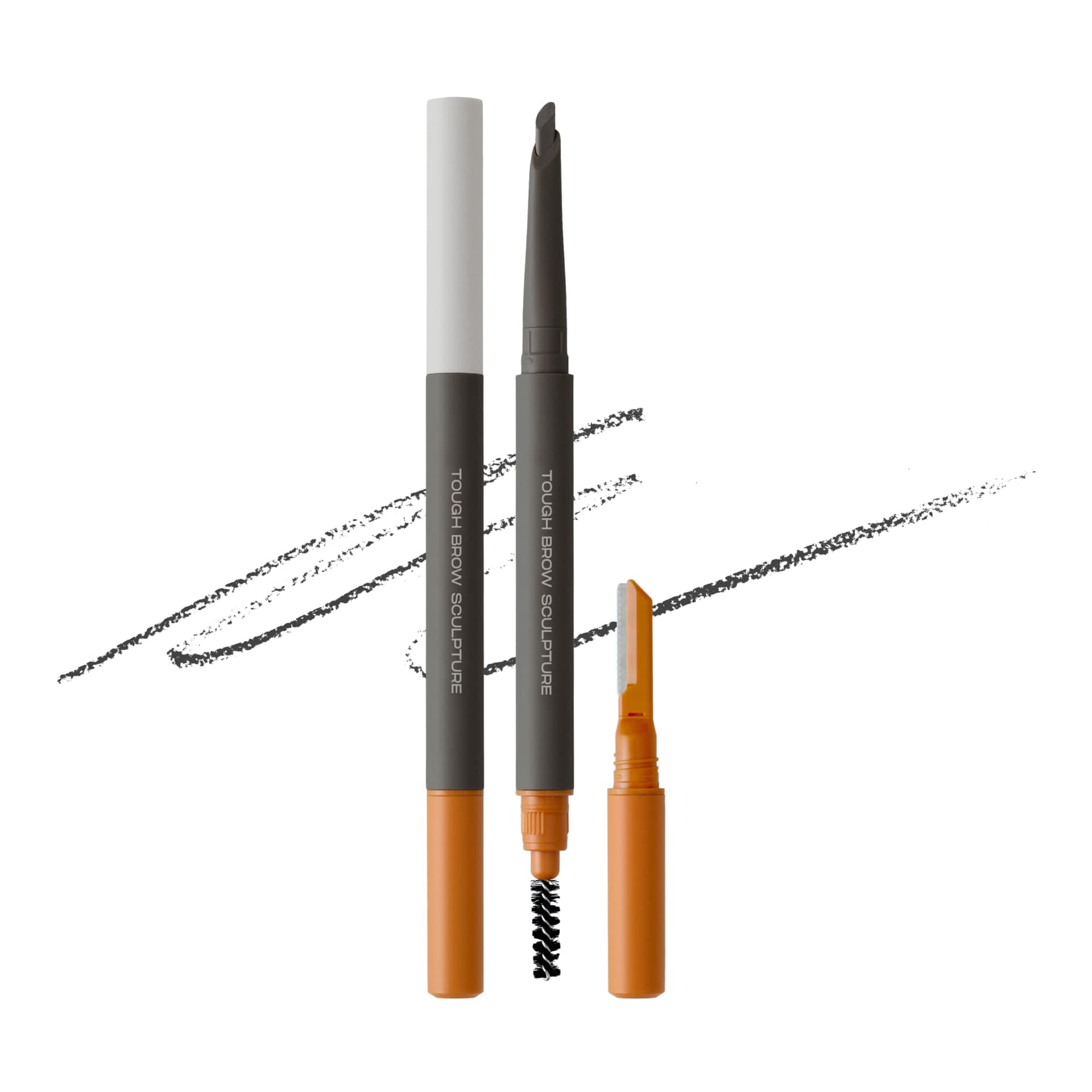 ENTROPY MAKEUP Tough Brow Sculpture Pencil, 3-In-1 Eyebrow Pencil with Built-In Razor & Brush, Smudge-Free, Long-Lasting, Natural Finish, Cool Gray (Charcoal)18g - Image 1