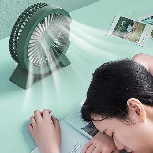 APGLSXY Retro USB Desk Fan Table Fan 1 Speed 4Blades Table Fan for Home Car Outdoor Travel thumbnail 8