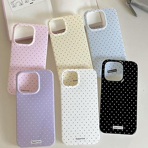 inewateri Compatible with iPhone 15 Pro Max Case with Cute Fashion Polka Dot Aesthetics Design Simple Cases for Soft TPU Slim Protection Cover-Lemon-Yellow - Yellow - iPhone 15 Pro Max thumbnail 6