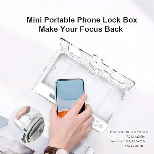 ySky Portable Smart Auto Phone Timer Lock Box for iPhone and Android Phones, Self-Control Timer Locker to Help Kids,Students, Adults Focus Back,Prevent Excessive Games, Mobile Phone Addiction(New) thumbnail 6