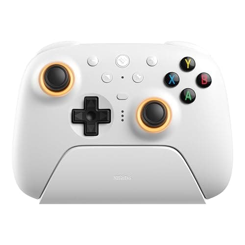 8BitDo Ultimate 2 Wireless Controller for Windows PC, Apple, Steam & Android, Gaming Controller with TMR Joysticks, Hall/Tactile Triggers, Motion Control, RGB Fire Ring, 1000Hz Polling Rate, White - Image 1