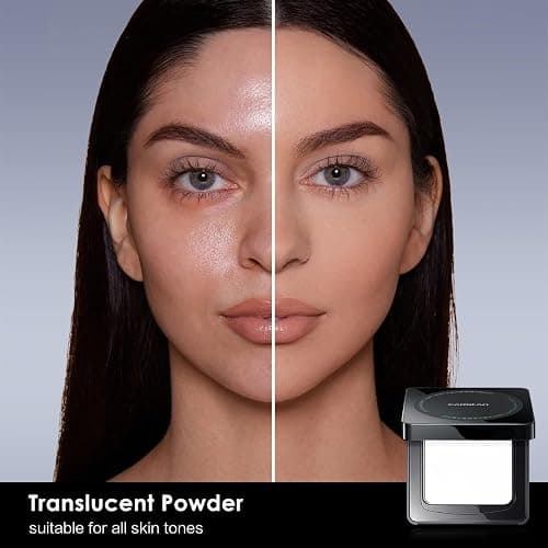 CARSLAN Waterproof Face Pressed Powder Compact, 24H Longlasting Oil Control Pressed Setting Powder Talc-Free Makeup, Shine Free, Poreless, Smooth, 01 Translucent for dry&com skin (0.28Oz) thumbnail 2