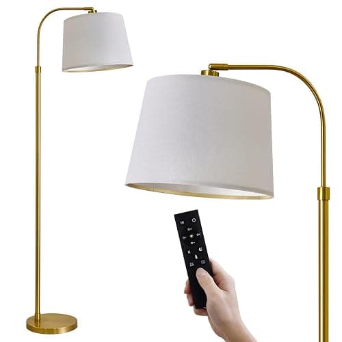 Oneach 62" Arc Floor Lamp for Living Rooms, Gold Tall Standing Lamps with Remote and Stepless Dimmable Bulb, Modern Reading Light for Bedrooms Corner Nursery Kid Office (Bulb Included) thumbnail 9