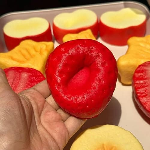 Food Slow Rising Squishy Stress Reliever for Adults Soft PU Foam Office Desk Fidget Anxiety Focus Tool Faux Food Sensory Prop for Relaxation (red Strawberry) thumbnail 2