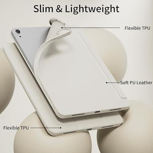 KVTVOU Case for iPad 11th Generation A16 2025/ 10th Generation 10.9 inch 2022, Trifold Stand, Soft TPU Back Cover, Premium Protective Case for iPad 10/11, Auto Wake/Sleep, White thumbnail 2
