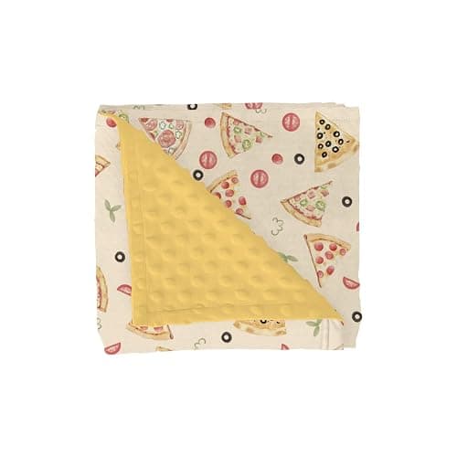Watercolor Pizza Party Baby Blankets for Girl Boy Cute Pizzas Plants Soft Mink Dotted Backing Double Layer Swaddle Receiving Blanket Pizza Lovers Gift Bed Throws for Newborn Toddler Crib 30x40 - Image 1