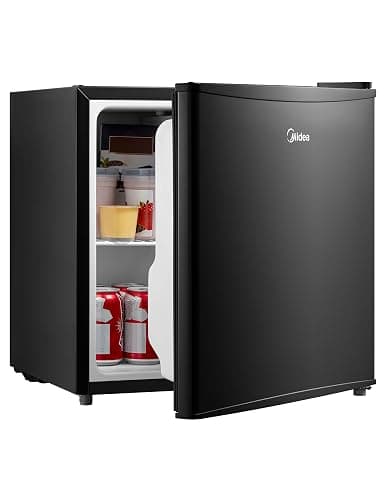 Midea WHS-65LB1 Mini Fridge, 1.6 Cu.ft Energy Star Certified Mini Refrigerator, Adjustable Thermostat, Reversible Door, Low Noise for Dorm, Office, Bedroom, Black - Image 1