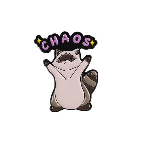 Raccoon Lover Enamel Pin, Funny Chaos Trash Panda Brooch Badge, Funny Gift For Raccoon Lover Animal Enthusiast, Trash Eater Brooches, Hilarious Trashy Decorative Pin Jewelry Accessories - Image 1