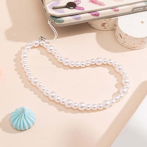 Staqlo Beaded Phone Charm Cute Fixed Beads Pearl Wristlet Chain Camera Wrist Strap CarKey Lanyard thumbnail 4