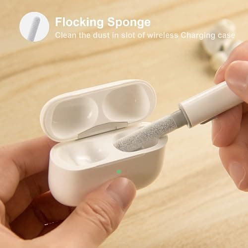 Hyashee Cleaner Kit for Airpods Pro 1 2 3 Multi-Function Cleaning Pen with Soft Brush Flocking Sponge for Bluetooth Earphones Case Cleaning Tools White thumbnail 4