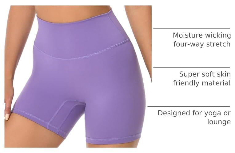 YUNOGA Women's High Waist Athletic Shorts 6" Inseam Yoga Shorts No Front Seam Workout Running Biker Shorts thumbnail 4