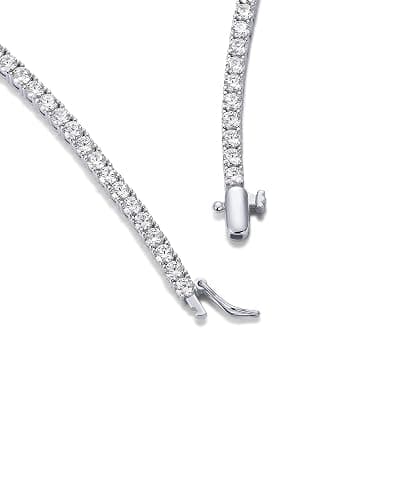 PAVOI 14K Gold Plated 3mm Simulated Diamond Tennis Necklace – Chunky Long Necklace for Women – Sizes 16" and 18" thumbnail 3