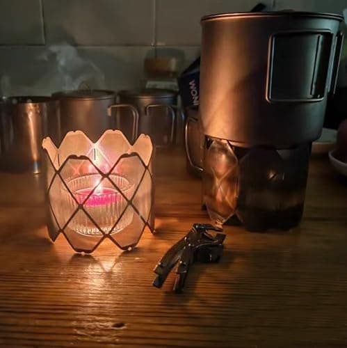 camp stove windscreen 2 Piece camp stove Ultralight Folding Stainless Steel windscreen alcohol stove stand alcohol camping stove Suitable for Outdoor Camping Hiking Backpacking thumbnail 8