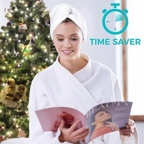 Bondi SPA Microfiber Hair Towel – Perfect Stocking Stuffer for Women - Dries Hair 50% Faster – Anti-Frizz Hair Towel – Super Absorbent & Soft - XL (Rectangle) thumbnail 4