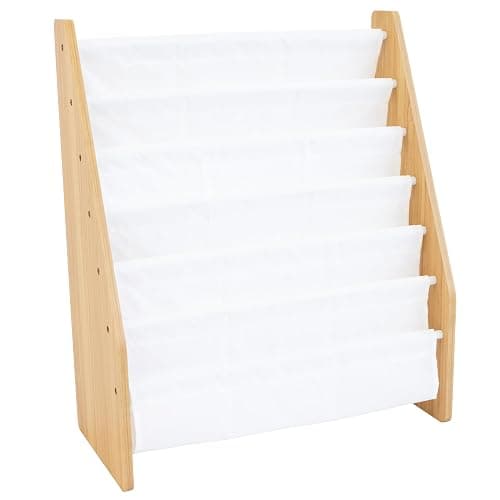 Humble Crew Kids Bookshelf, 6-Tier Front-Facing Book Display Organizer, Montessori Toddler Bookcase for Playroom, Bedroom & Reading Corner, White/Natural Wood | Humble Crew thumbnail 5