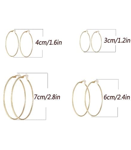 15 Pairs Wholesale Clip on Earrings for Women -Clip on Hoop Earring - Fake Hoops Clipon Earing Fake Earings Set Clip-on Hoops Clipon Ear Ring Pack thumbnail 6