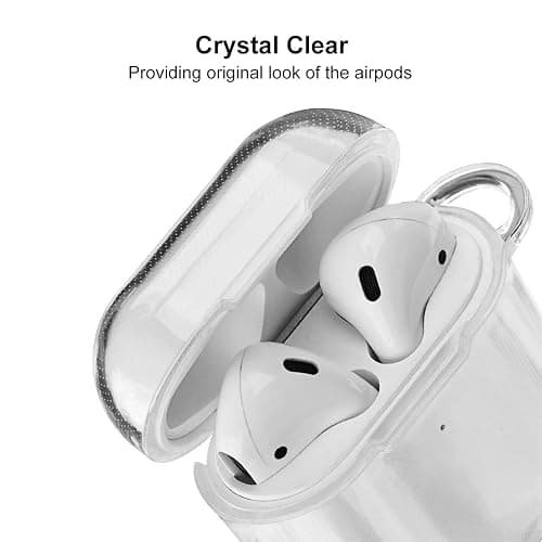 AIRSPO Airpods Case Cover, Clear Soft TPU Protective Cover Compatible with Apple AirPods 1/2 Wireless Charging Case with Keychain (Clear) thumbnail 2