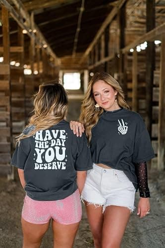 ASTANFY Oversized Tshirts for Women: Deserve Day Shirt Funny Skeleton Shirts Casual Oversized Graphic Tees Tops thumbnail 6