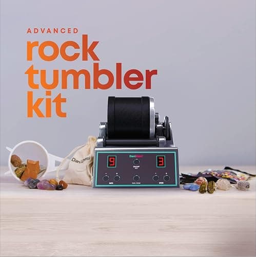 Dan&Darci Advanced Professional Rock Tumbler Kit - with Digital 9-Day Polishing Timer & 3 Speed Settings - Turn Rough Rocks into Beautiful Gems : Great Science & STEM Geology Toy for Kids All Ages thumbnail 9