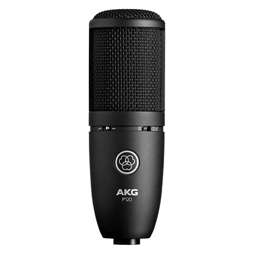 AKG Pro Audio P120 - Affordable 2/3-Inch Diaphragm Condenser Microphone for Clear Vocals & Instruments. Studio Recording or Live. XLR Connector. Black thumbnail 7