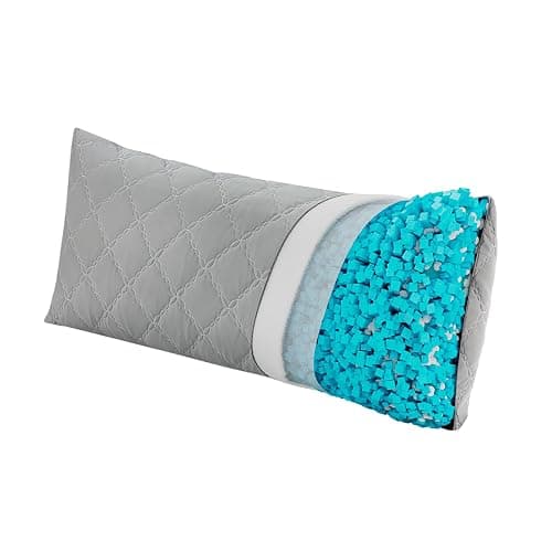 BEDELITE Cooling Body Pillow for Adults, Creative Ultra Soft Cool-Touch Quilted Nylon-Spandex Body Pillow Cover, Adjustable Memory Foam Long Pillow for Side Sleepers, Pregnancy & Back Pain(Light Grey) - Image 1