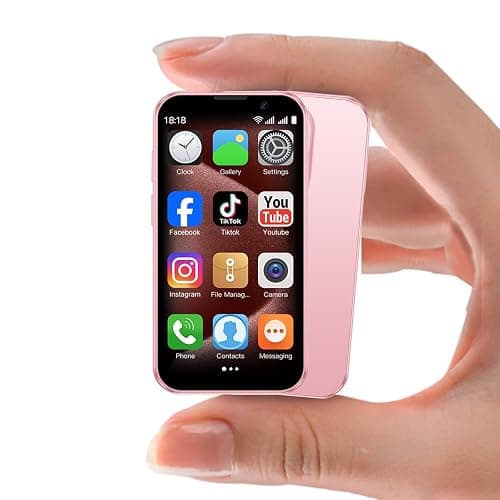 Zylofy Mini Phone 3.0" Unlocked Mini Smartphone for Kids World's Smallest Cell Phone Quad Core Dual Sim Card Face ID Android Compact Small Mobile Phones for Student Pocket 2GB+16GB Pink - Image 1