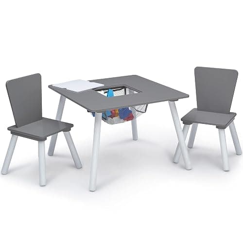 Delta Children 4-Piece Toddler Playroom Set, Grey/White thumbnail 3