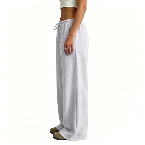 SHAOBGE Womens Wide Leg Sweatpants Y2K Low Rise Baggy Cute Pants | Drawstring Lounge Joggers with Pocket,Fall Fashion 2026,Cotton Sweat Pant,Loose Fit Casual Wear,Lightweight Travel Essential thumbnail 4