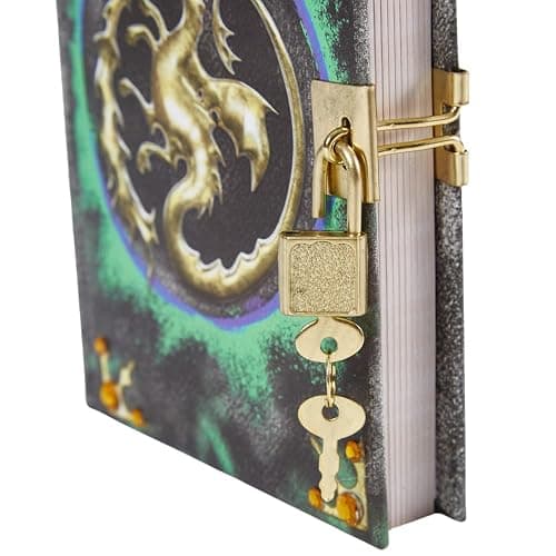 Disney Mal's Diary Descendants 3 Journal Notebook with Secret Lock and Key | 192 Lined Pages, Hardcover 5 x 7 Journal, Descendants Spell Book, Gold Dragon Cover, Lock & Key, Gift Box for Kids Ages 6+ thumbnail 8