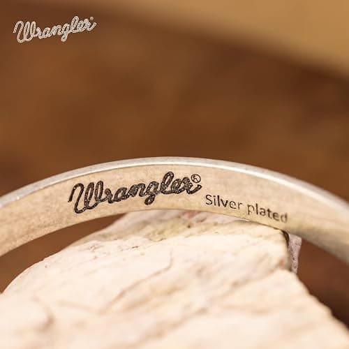 Montana West Wrangler Cuff Bracelet for Women Western Turquoise Adjustable Open Bangle Silver Plated Carved Floral Cowgirl Country Jewelry thumbnail 4