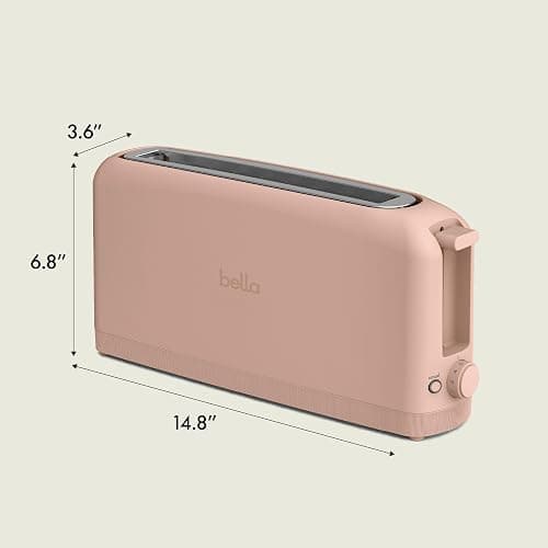 bella 2 Slice Slim Toaster, Fits-anywhere™ Kitchenware, 6 Setting Shade Control with Reheat & Cancel Buttons, Fits sourdough, 10” Long Slot, Anti Jam & Auto Shutoff, 900 Watt, Blossom thumbnail 2