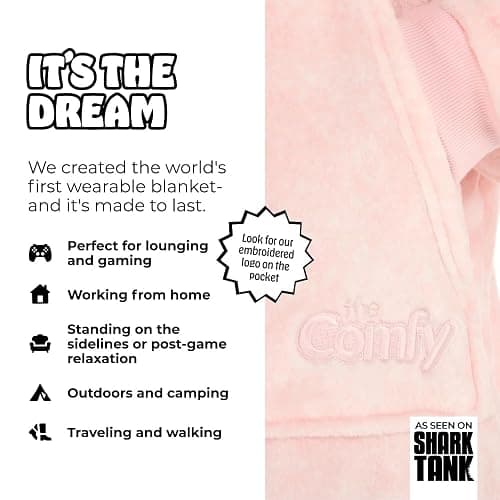 THE COMFY Dream | Lightweight Microfiber Fleece Wearable Blanket, Oversized Design Hood & Pocket from Shark Tank, Cozy Gifts thumbnail 2