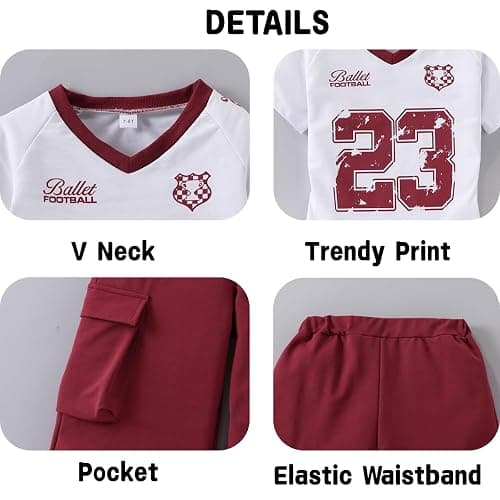 Afsmlys Tween Girls Clothes Short Sleeve Graphic T-Shirt Top + Cargo Pants 2pcs Outfit Set, Size 7-15Years thumbnail 6