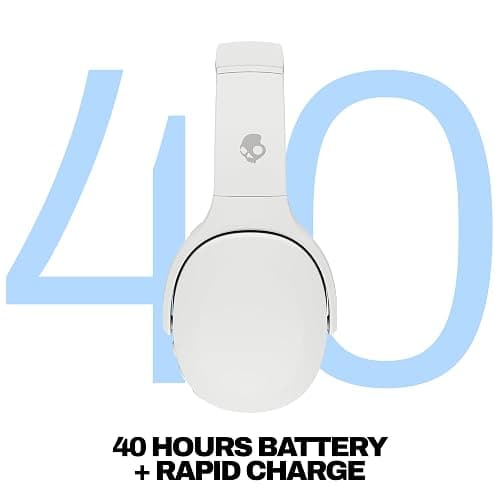 Skullcandy Crusher Evo Wireless Bluetooth Headphones with Extra USB-C Charging Cable, Multi-Sensory Bass, Noise Isolating Over-Ear Fit, 40 Hours Battery, Microphone for iPhone Android - Bone thumbnail 4