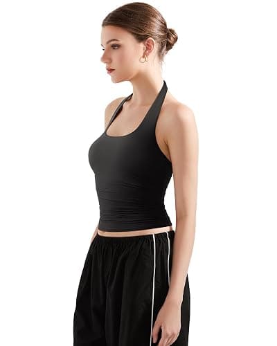 SUUKSESS Women Halter Tank Tops Double Lined Backless Y2K Trendy Going Out Tops thumbnail 3