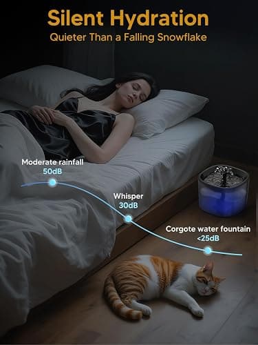 Automatic Cat Feeder and Water Fountain, 5L/20 Cups Timed Cat Dry Food Dispenser, 10s Meal Call, 20 Portions 6 Meals Per Day, 2L Cats Fountains for Drinking with Filter, Pet Feeder for Dog White thumbnail 9