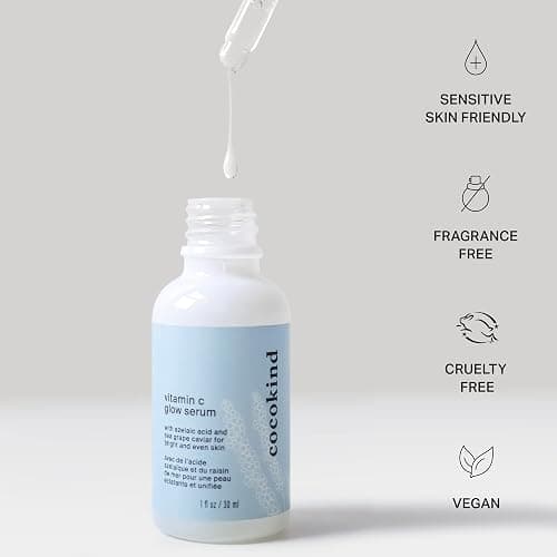 Cocokind Vitamin C Glow Serum, 1 Fl Oz | Brighten & Even Skin Tone and Texture, Hydrating Face Serum with Azelaic Acid and Sea Grape Caviar, Sensitive Skin Friendly thumbnail 5