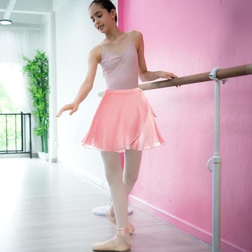 Yolev Women's Ballet Wrap Skirt Chiffon Dance Wrap Skirt with Adjustable Waist Tie Gymnastics Ballet Skirts for Women thumbnail 2