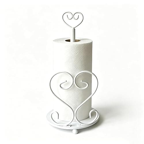 Paper Towel Holders Countertop Decorative Paper Towel Holder Home Decor and Accessories Suitable for Counter Top or Table -Metal Paper Towel Roll Holders (Heart Shaped) - Image 1