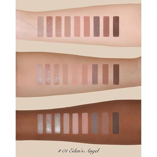 Flower Knows Little Angel 9-Color Eyeshadow Palette,Pink Beige Makeup Palette with 6 Matte + 3 Shimmer Shades,Blendable Smooth Cute Eye Makeup,0.37 Oz(01 Eden's Angel) thumbnail 4