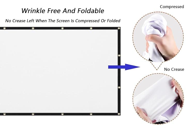 Mdbebbron 120 inch Projector Screen 16:9 Foldable Anti-Crease Portable Projector Movies Screens for Home Theater Outdoor Indoor Support Double Sided Projection thumbnail 2