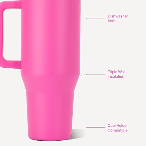 HydroJug Traveler 32oz, Insulated Tumbler with Handle & Straw, Razzle thumbnail 4