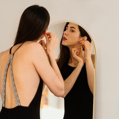 Aidoly Mirror Full Length, Upgraded Body Wall Mirrors with Shatter-Proof Glass, Floor Standing, Hanging or Leaning, Tall Mirror with Stand Aluminum Alloy Frame for Bedroom thumbnail 5