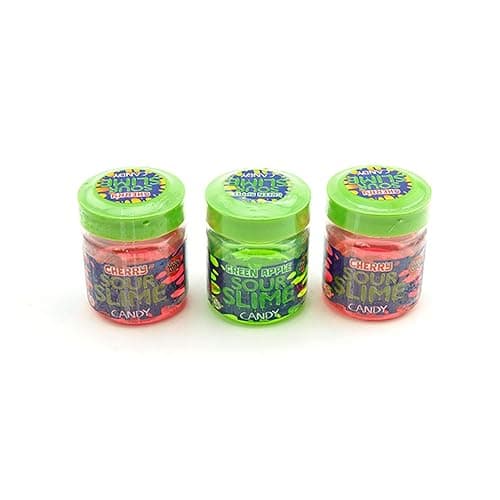 Sour Slime Liquid Candy (3 Pack Assorted) Cherry and Green Apple, Spoon Inside Lid. with 2 GosuToys Stickers - Image 1