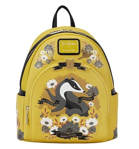 Loungefly Harry Potter Hufflepuff House Floral Tattoo Mini Backpack - Image 1