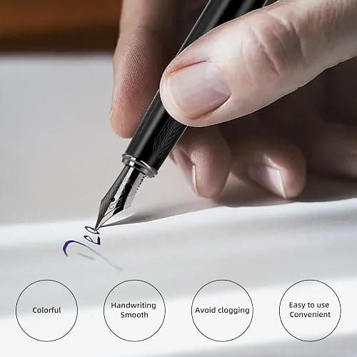 Zalantan Blue Ink Cartridge for Fountain Pen Ink Cartridge Refillable Business Writing Pens Disposable Ink Pen Refills 3.4 mm Bore Diamete Set of 60 Refill thumbnail 6